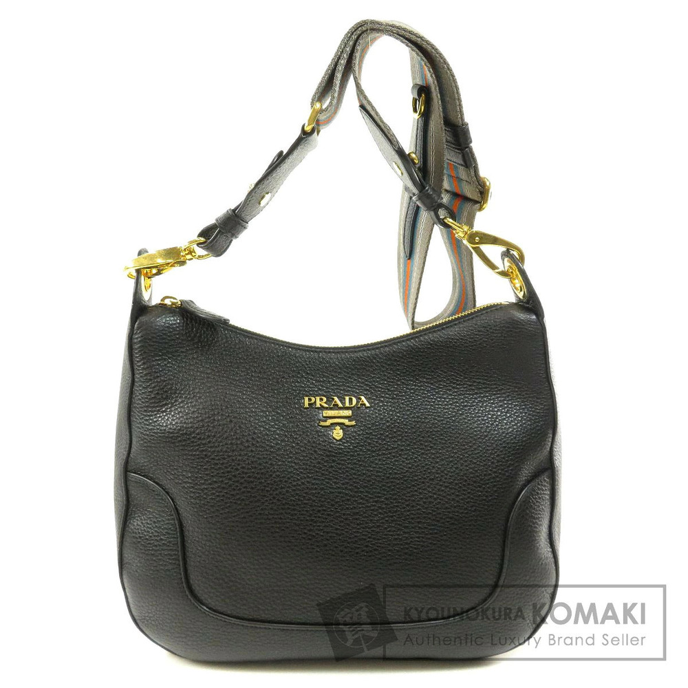 Prada Black Vitello Daino Shoulder Crossbody Bag